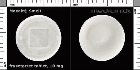 Maxalt smelt frysetørret tablet 10mg indeholder Aspartam