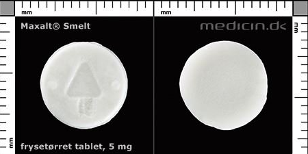 Maxalt smelt frysetørret tablet 5mg indeholder Aspartam